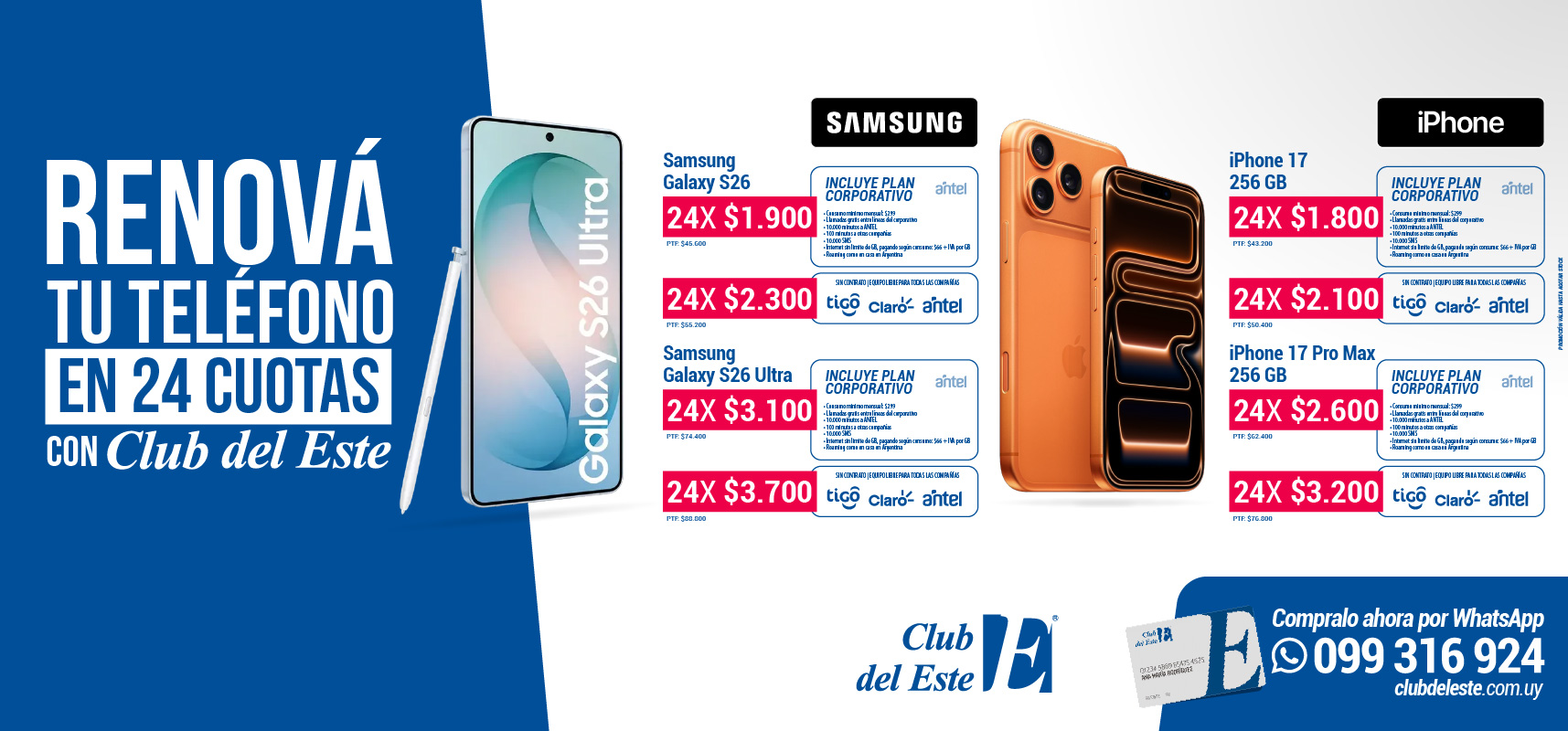 Renova tu telefono en 24 cuotas